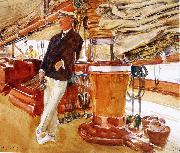 John Singer Sargent On the Deck of the Yacht Constellation painting